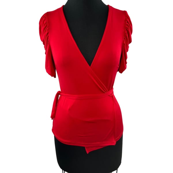 LULUS Valparaiso Red Wrap Top 