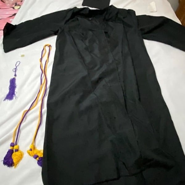 2008 Tarleton State University Graduation Outfit Cap and Gown with Cords Medium