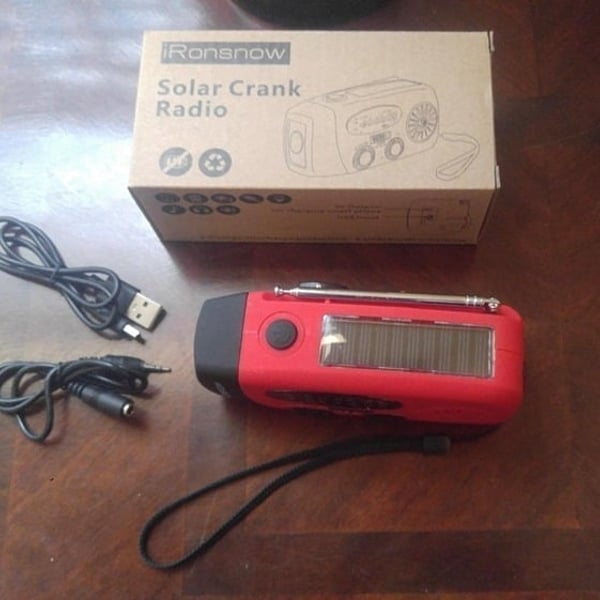 Solar Emergency Hand Crank Weather Radio, Portable Self Powered NOAA AM/FM Radio