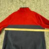 Lands End Fleece Sweater Mens L Red Colorblock Pullover Snap Neck Camping Trail - Image 5