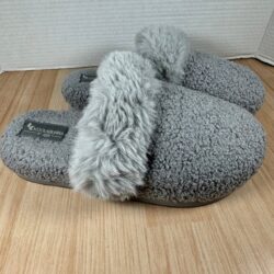 Koolaburra by UGG Women’s PEACHEE Slide Slipper Gray Fuzzy 1133073 Size  9