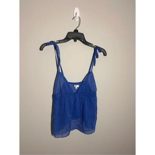 Aerie blue sheer tank top size small C24-8