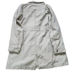 Soft Surroundings Taupe Jacket Coat Size M Zip Front Trench Cotton Linen Blend