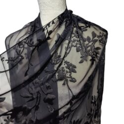 Studio Sheer Black Burnout Velvet Shawl Scarf Fairy Goth Whimsygoth Formal