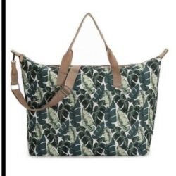 DSW Green Leaf Weekender Bag Large Tote Travel Carry On Shoulder Crossbody