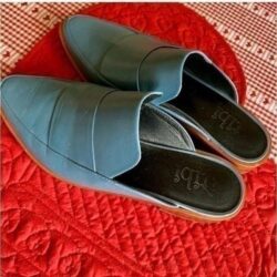 Tibi Blue Leather Mules
