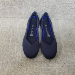 Rothy’s The Flat Womens Size US 8 Maritime Blue Round Toe Slip On Ballet Shoes