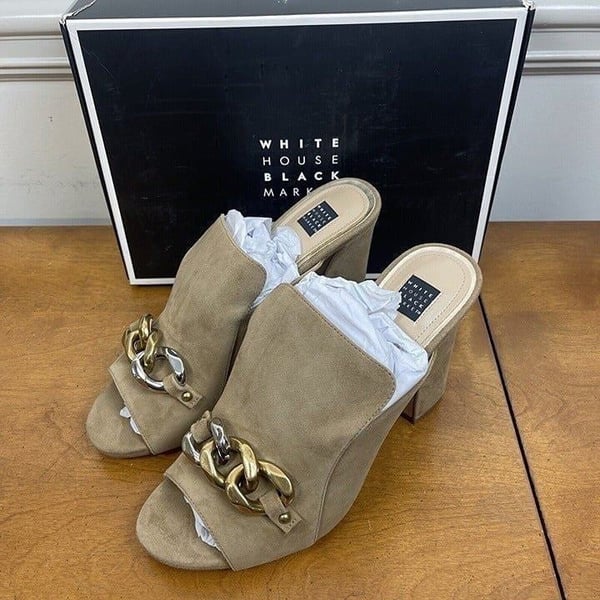 Suede Mule With Chain Glazed P