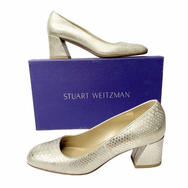 NEW Stuart Weitzman Gold Metal