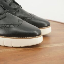 Cole Haan Womens Grand City Platform Oxfords Wingtip Black Leather Size 9B