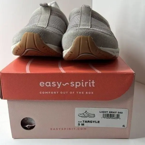New in the Box Easy Spirits Argyle Mesh Clogs Light Gray size 5M - Image 6