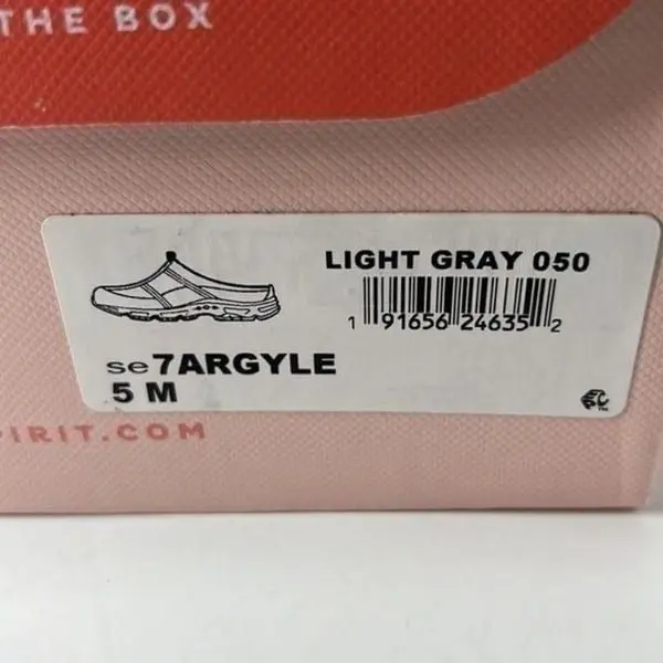 New in the Box Easy Spirits Argyle Mesh Clogs Light Gray size 5M - Image 7