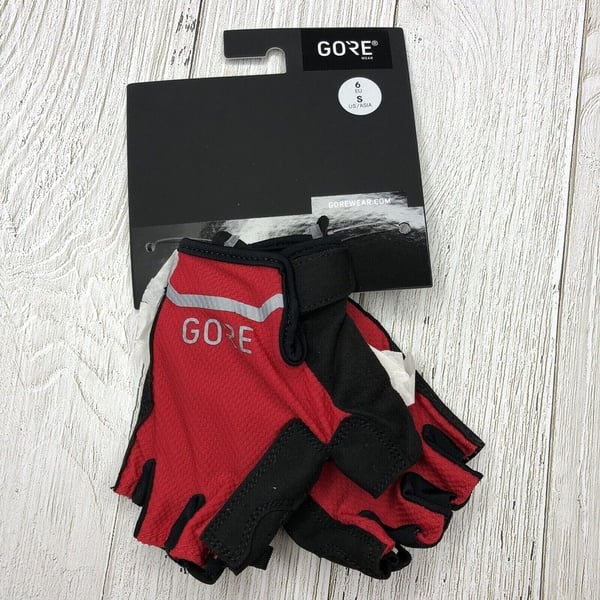 Gore Wear C5 Short Bike Gloves Mens Small Black Red Cycling Gloves Fingerless