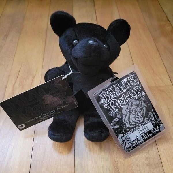 Vintage 1991 Limited Edition Liquid Blue Black Peter Grateful Dead Bear with Tag