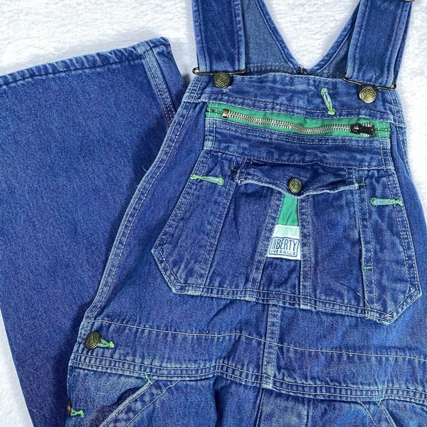 Liberty Bib Overalls Carpenter Men’s 36×29 Blue Denim Button Fly Farmer Chore