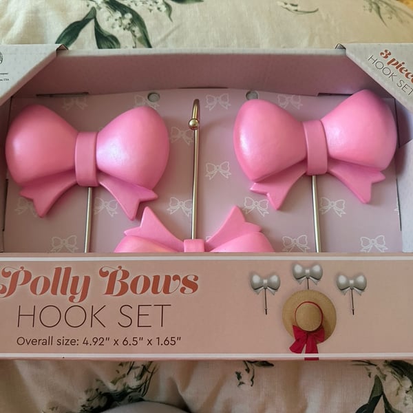 Pink Polly bows hook set coque