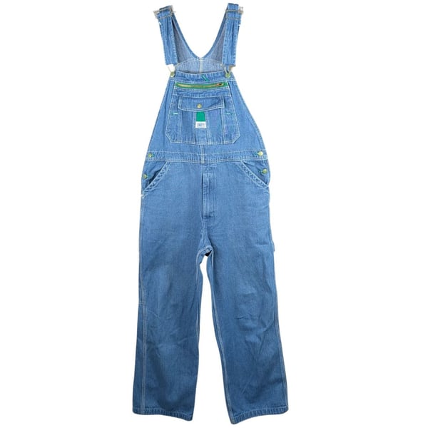 Liberty Bib Overalls Mens 34×30 Blue Denim Distressed Farm Work Wear Carpenter