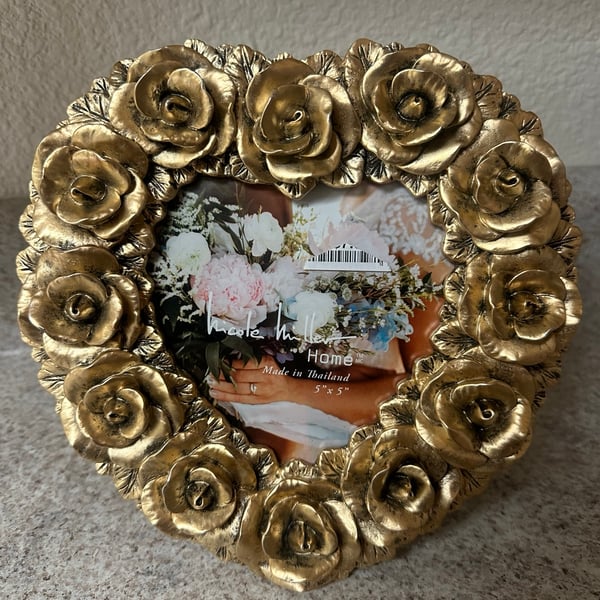 Heart Rose Frame gold