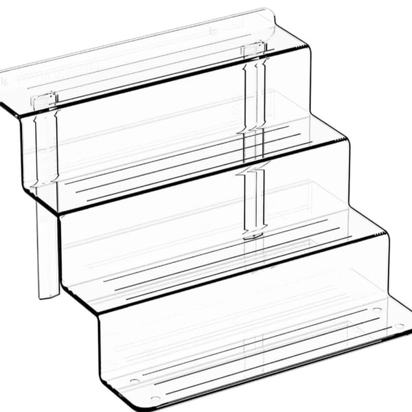 4 Tiered Stands for Display, 4MM Thick and Durable, 2″ Wide Clear Acrylic Risers