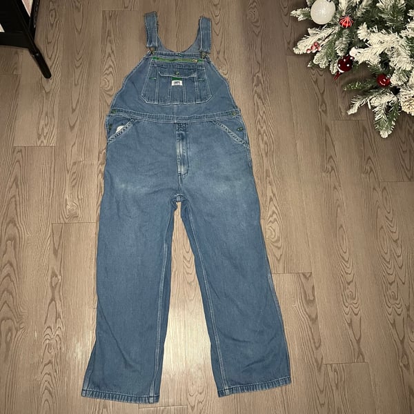 Vintage Liberty Overalls Mens 38×30 Blue Denim Carpenters Bibs Farmer Workwear