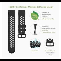 Red gray Fitbit compatible sports band