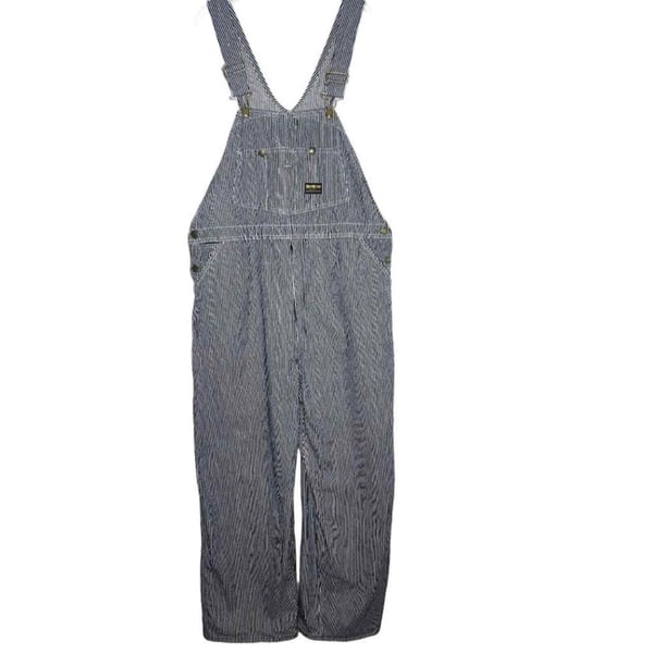 Vintage OshKosh Railroad Stripe Union Made USA Sanforized Overalls Size 42×29