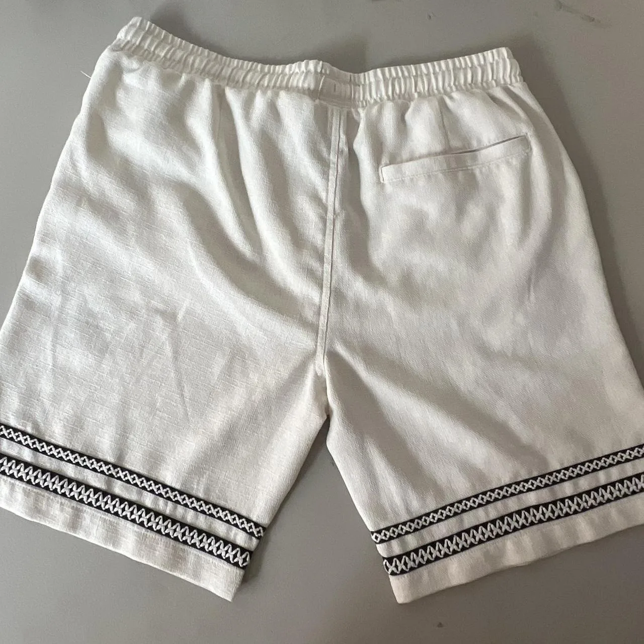 Men's White and Cream Shorts - Image 6