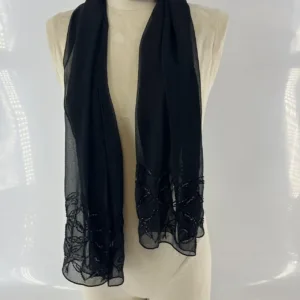 Women's Black Scarf-wraps