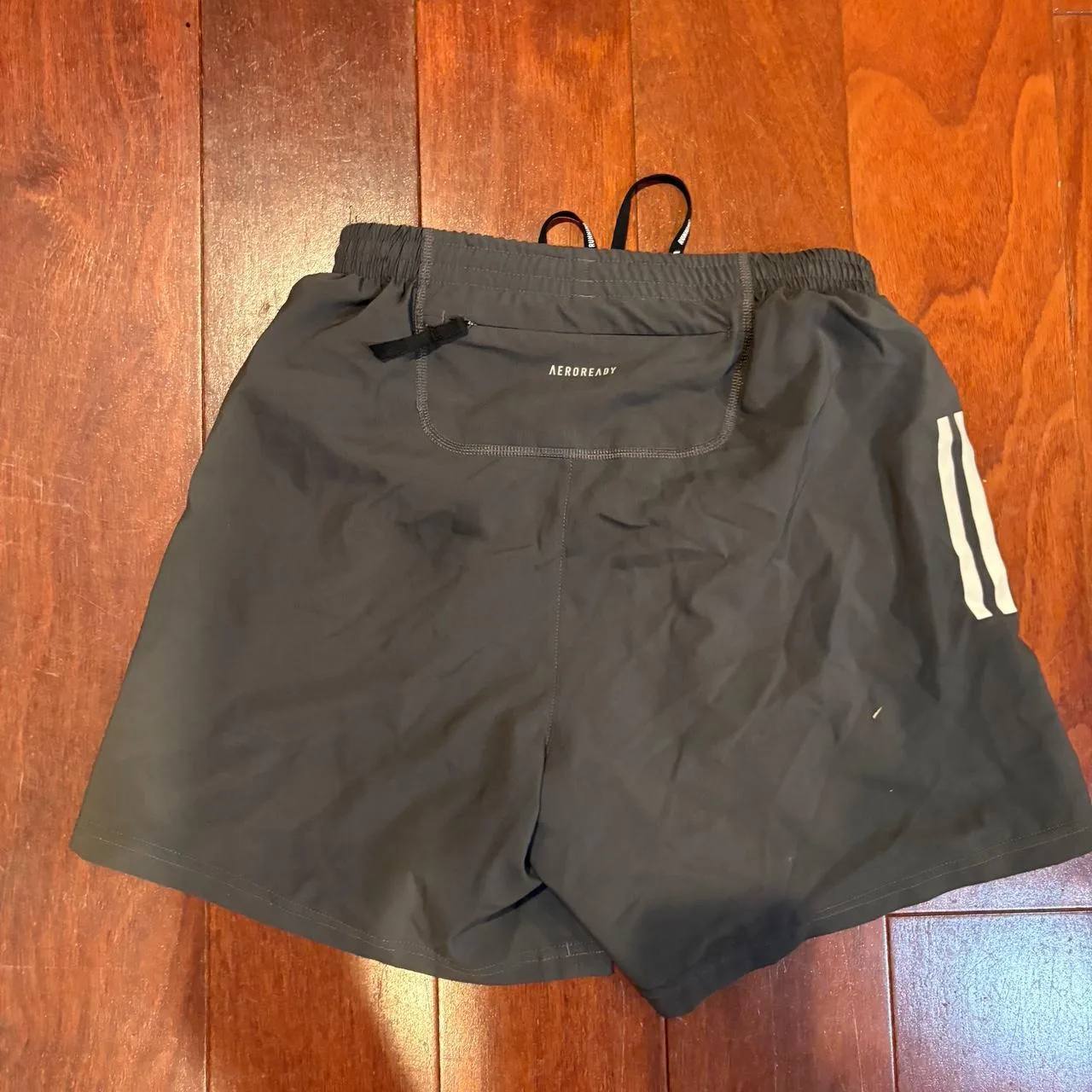 Adidas Men's Grey and Black Shorts - Image 2
