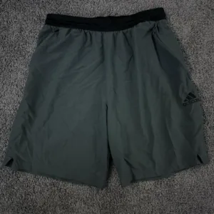 Adidas Men's Grey and Green Shorts