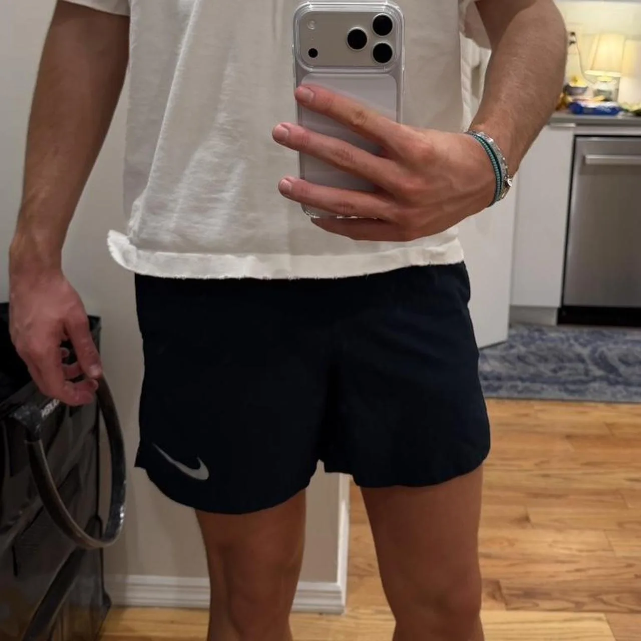 Nike Men's Black and Navy Shorts - Image 4