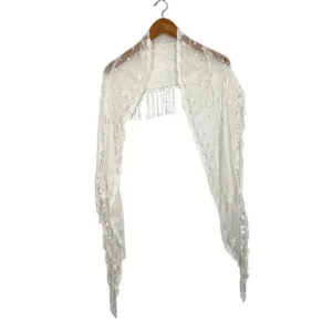 Women's White Scarf-wraps