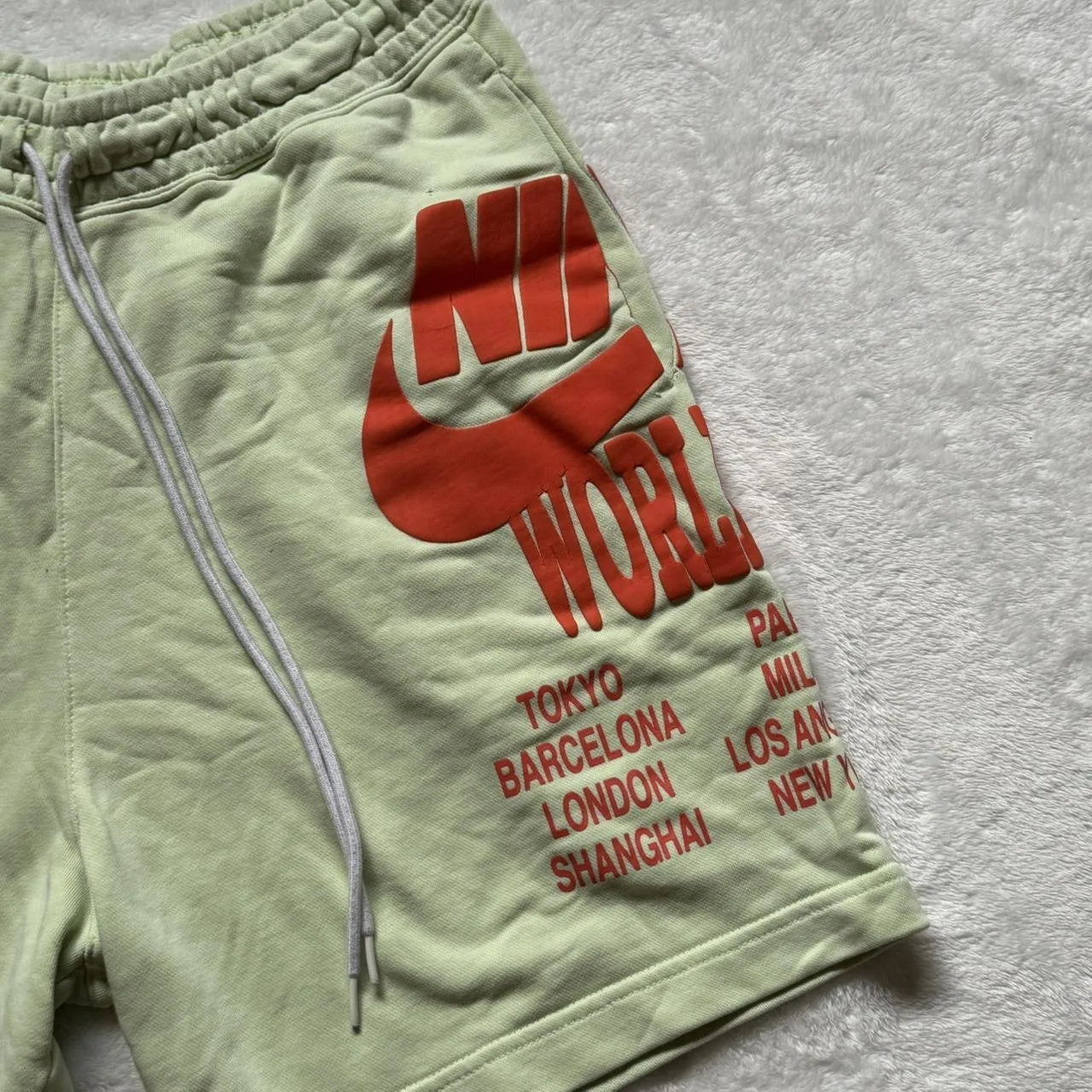 Nike Men's Green and Orange Shorts