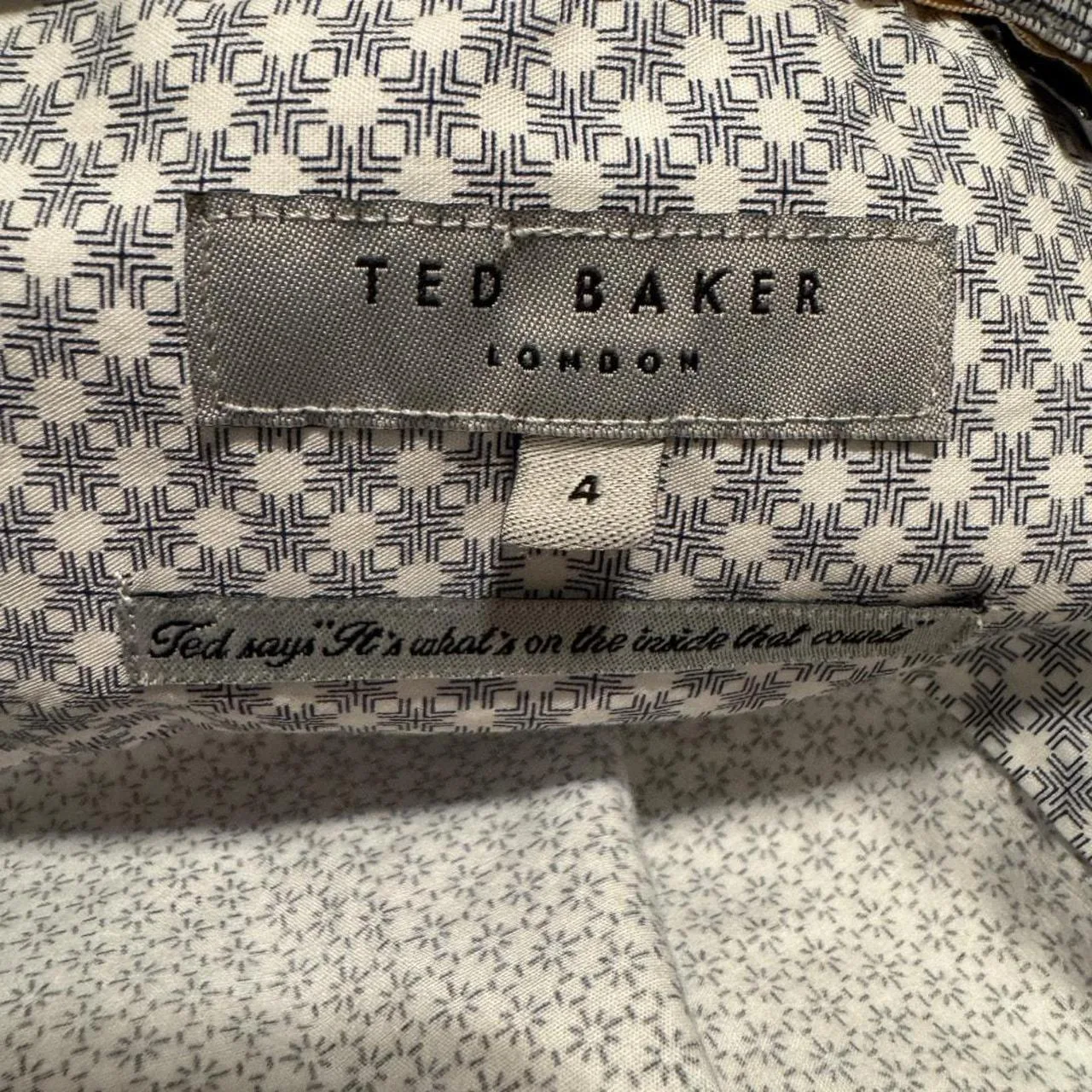 Ted Baker Men's White and Blue Shirt - Image 3