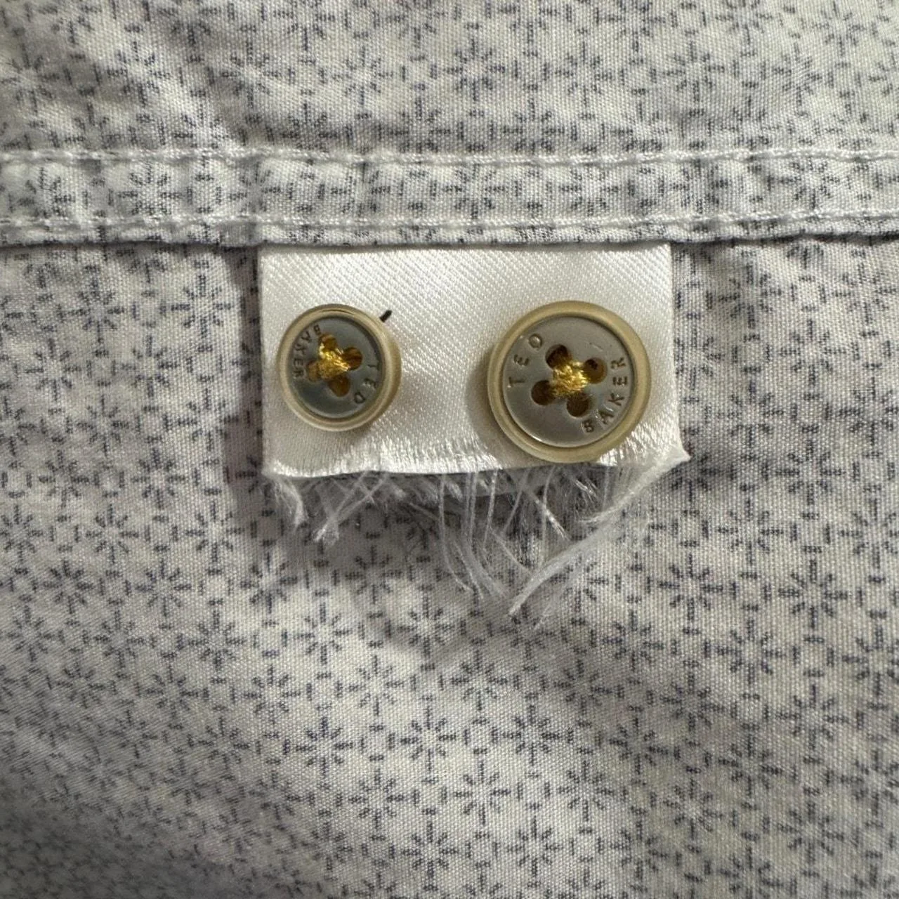 Ted Baker Men's White and Blue Shirt - Image 5