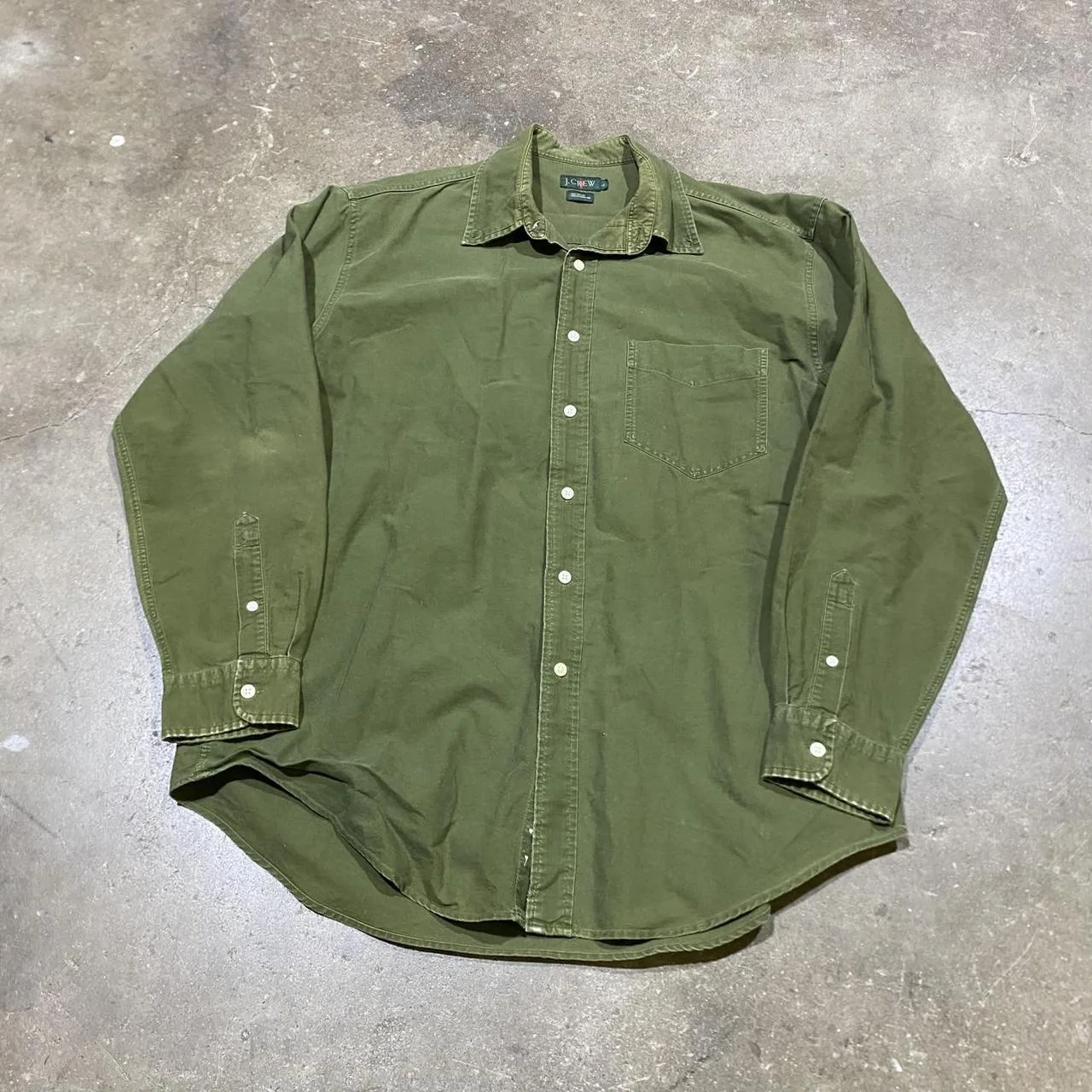 J.Crew Men's Green and Khaki Shirt - Image 2