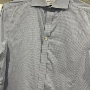 Charles Tyrwhitt Men's Blue and Grey Shirt