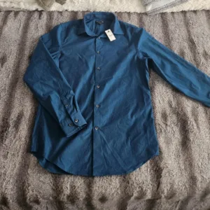 Express Men's Blue and Navy Shirt