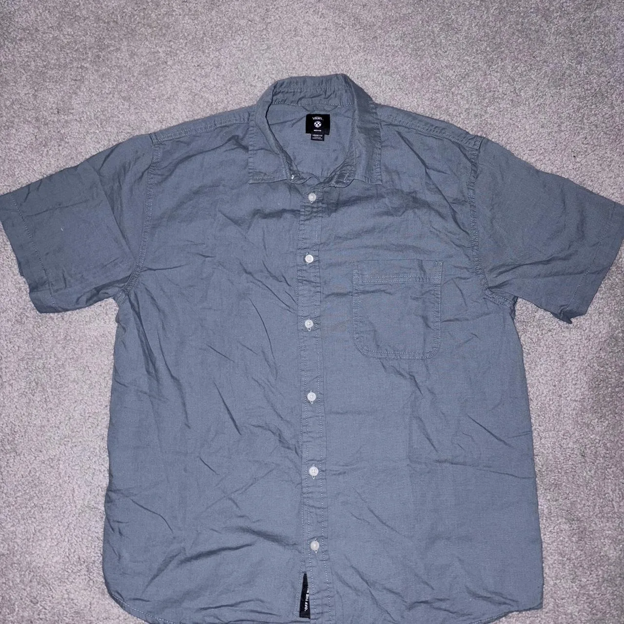 Vans Men's Grey and Blue Shirt