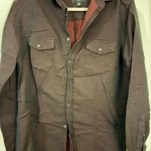 Mossimo Men's Brown and Burgundy Shirt