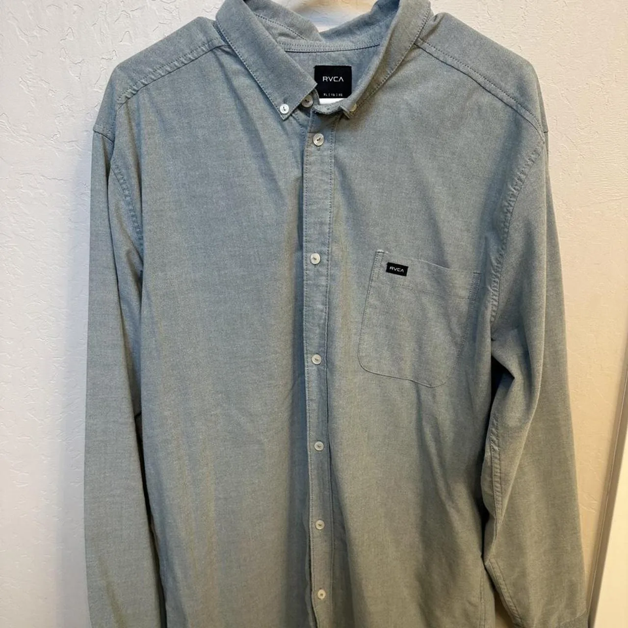 RVCA Men's Green and Blue Shirt
