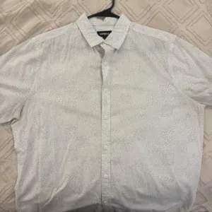 Express Men's White and Cream Shirt