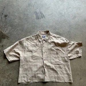 Men's Tan and Brown Shirt