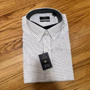 Club Room Men's Blue and White Shirt