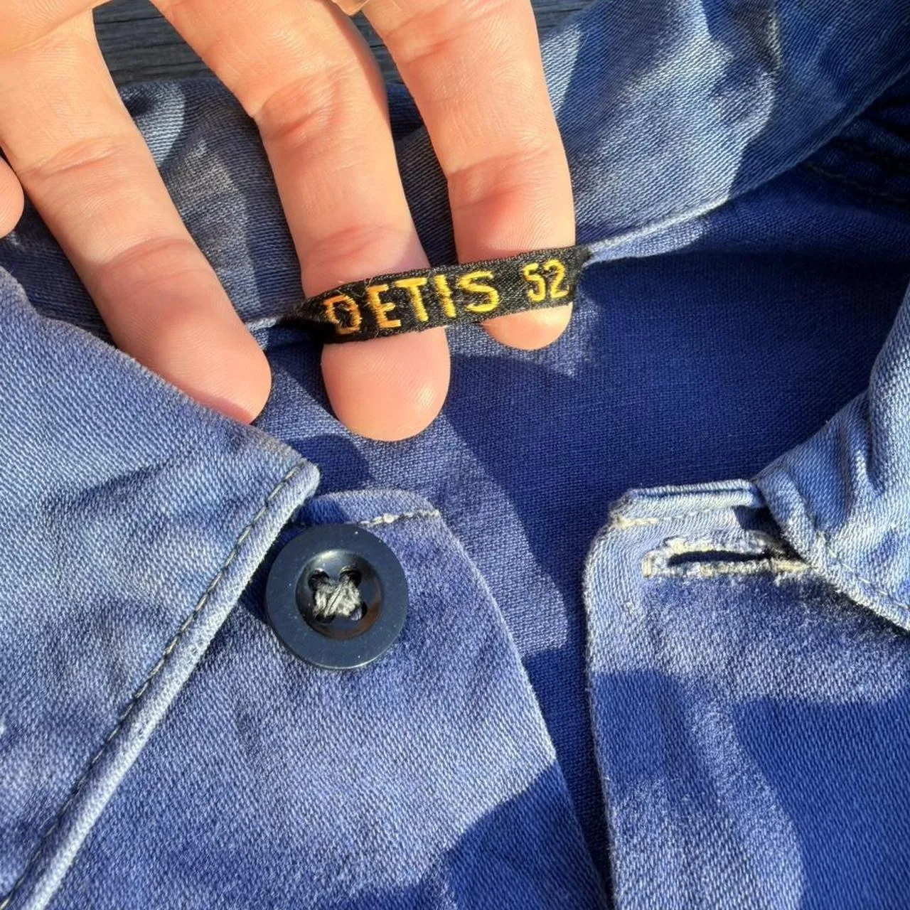 Men's Blue and Navy Coat - Image 2