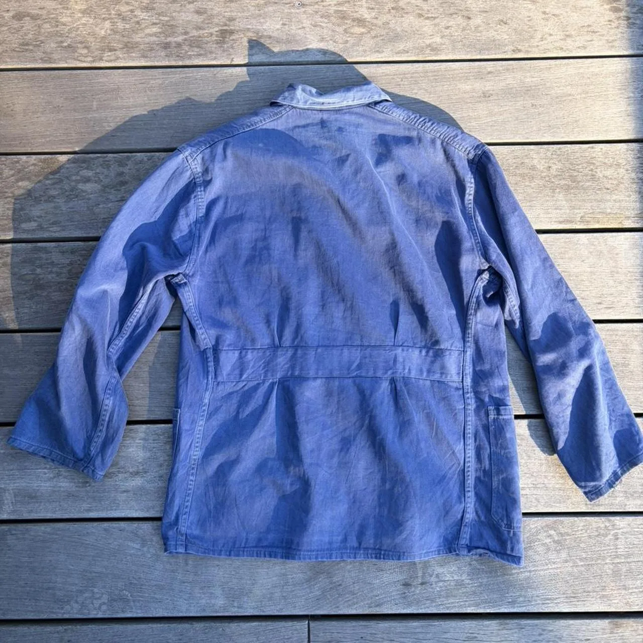 Men's Blue and Navy Coat - Image 3