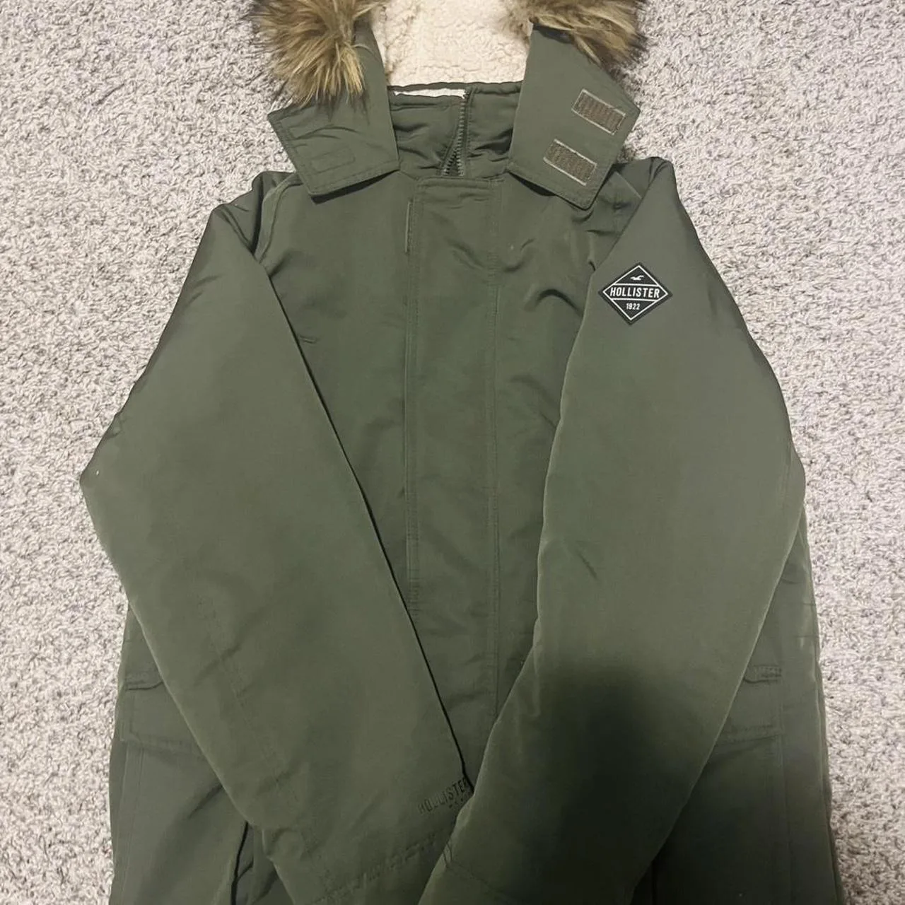 Hollister Co. Men's Green and Khaki Coat