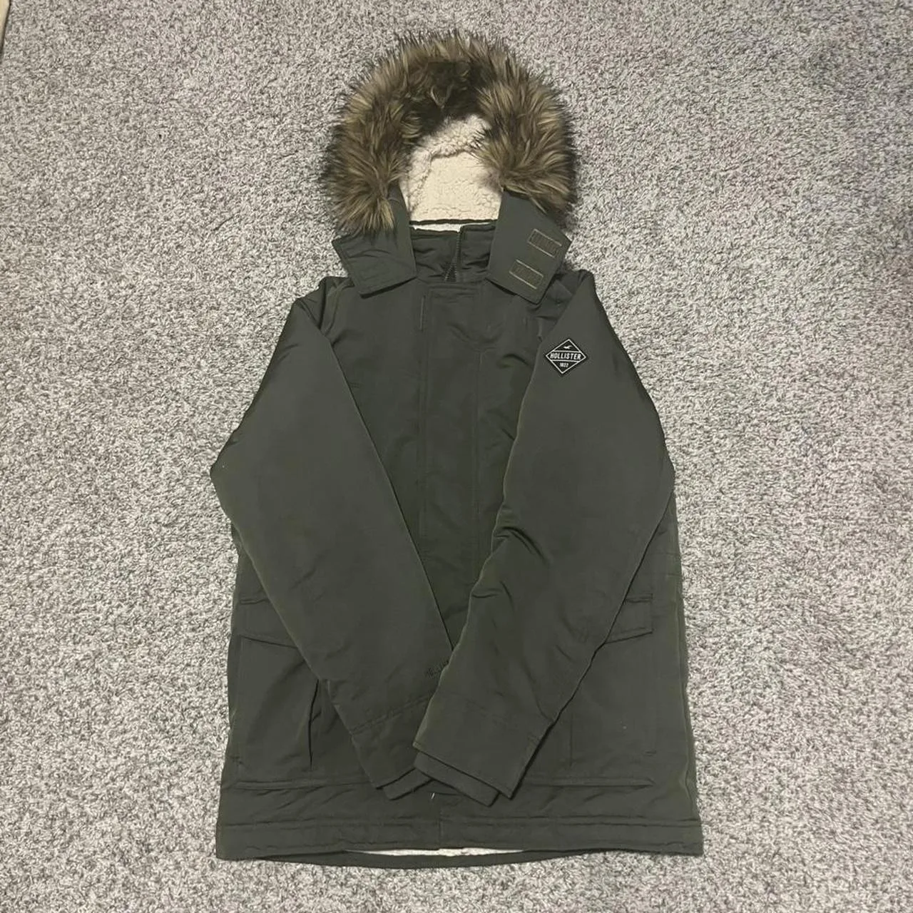 Hollister Co. Men's Green and Khaki Coat