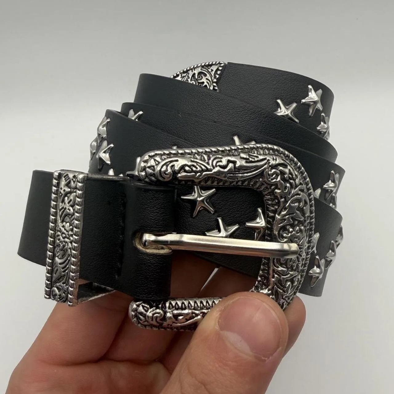 Men's Black and Grey Belt - Image 4