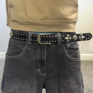 Men's Black and Grey Belt